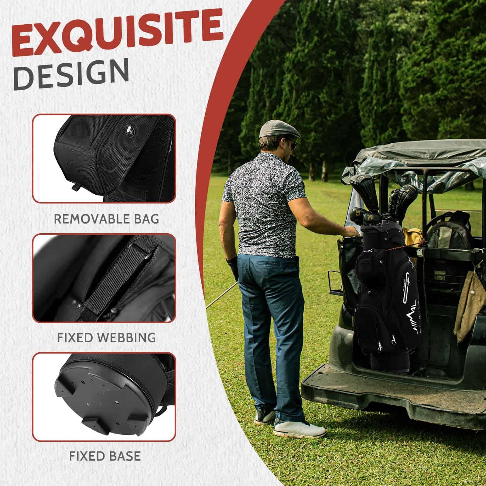 UNIHIMAL 14-Way Golf Cart Bag Pro with Full Length Divider Top, Golf Bag for Men with Handles and Rain Cover