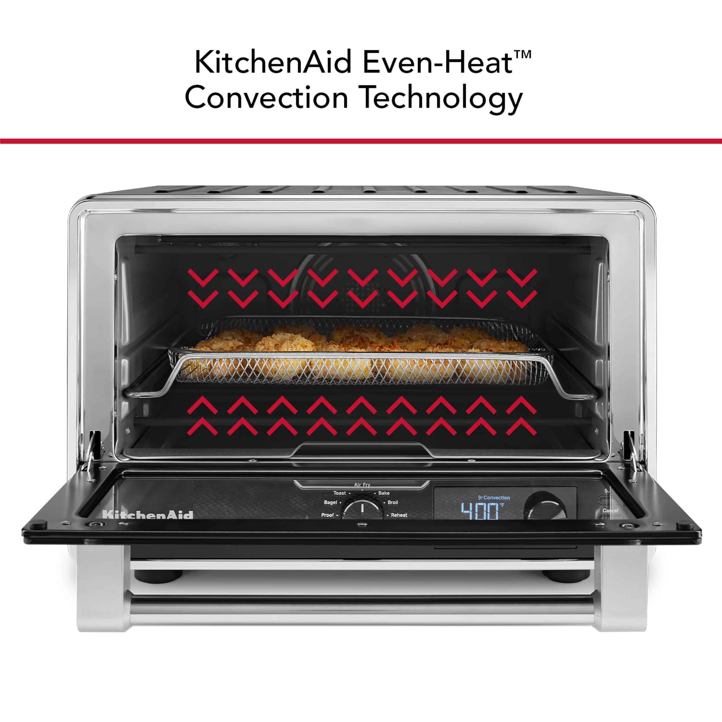 KitchenAid KCO128BM Digital Countertop Oven with Air Fry & Pizza Stone, Black Matte