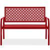 Best Choice Products Outdoor Bench 2-Person Metal Steel Benches Furniture, 790lb Capacity - Rose Red