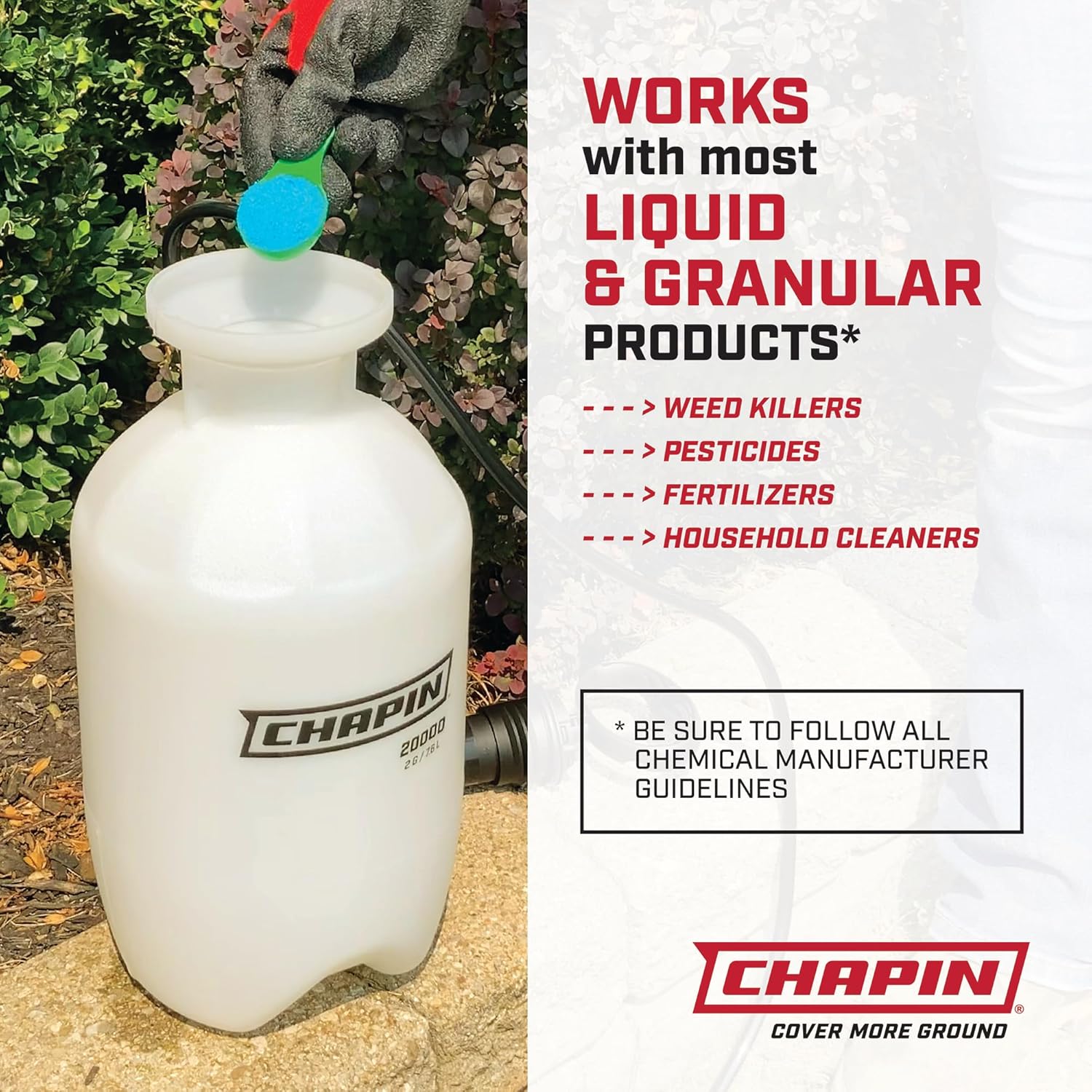 Chapin International 2-Gallon SureSpray Lawn and Garden Poly Tank Sprayer with Anti-Clog Filter for Fertilizers, Translucent White - Image 4
