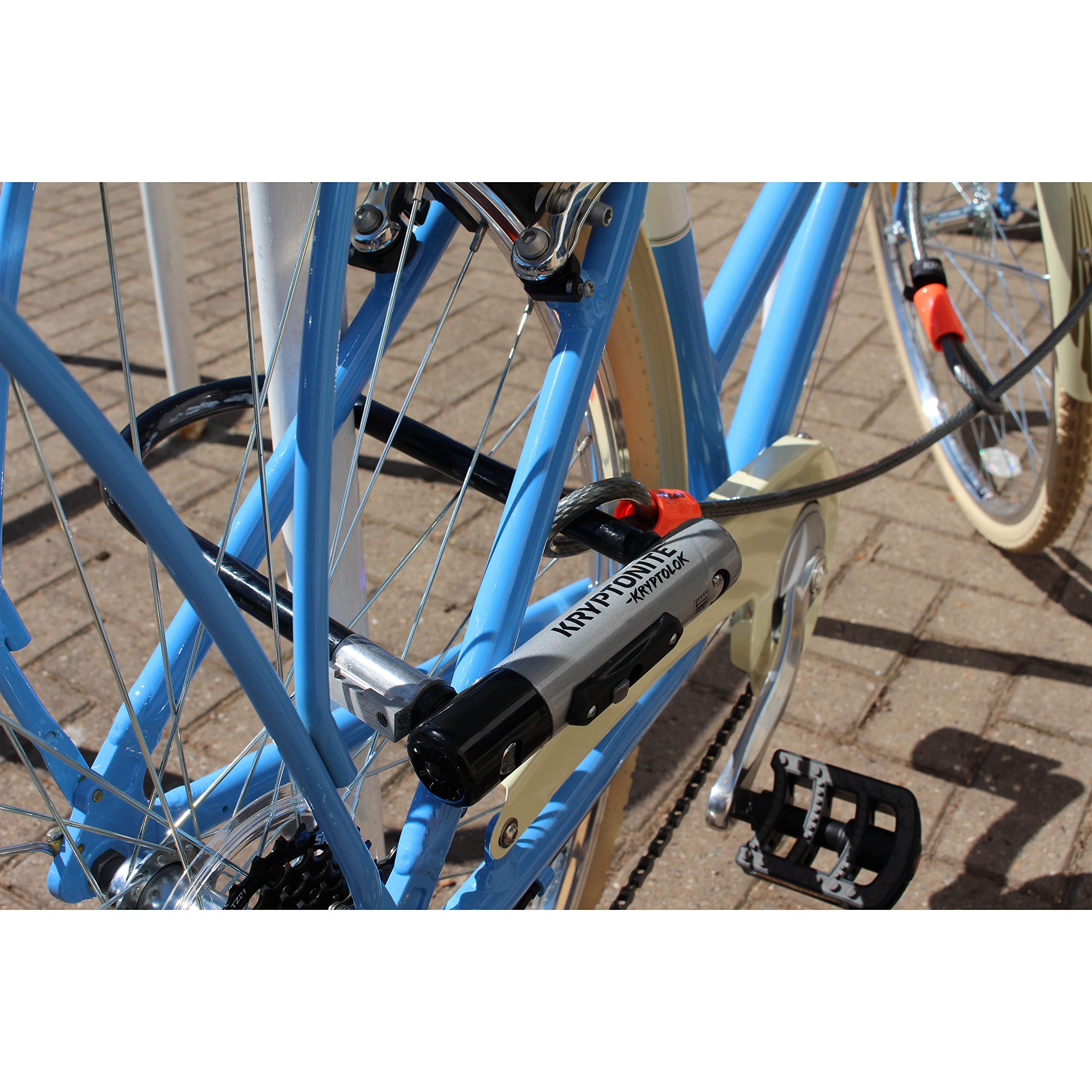 Kryptonite Kryptolok Standard Bike U-Lock with Cable, Heavy Duty Anti-Theft Bicycle U Lock