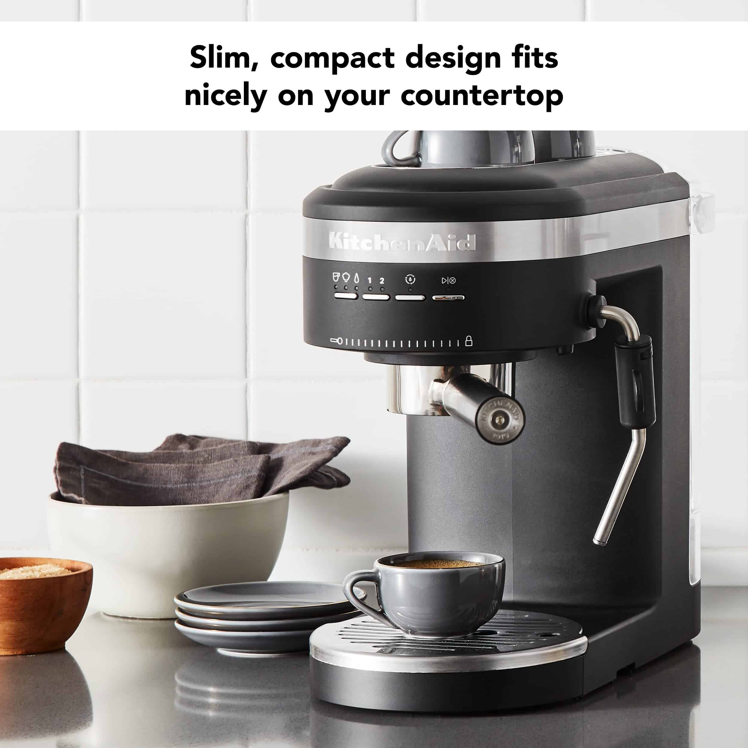 KitchenAid KES6403BM Semi-Automatic Espresso Machine, Black Matte, 1.4 Liters