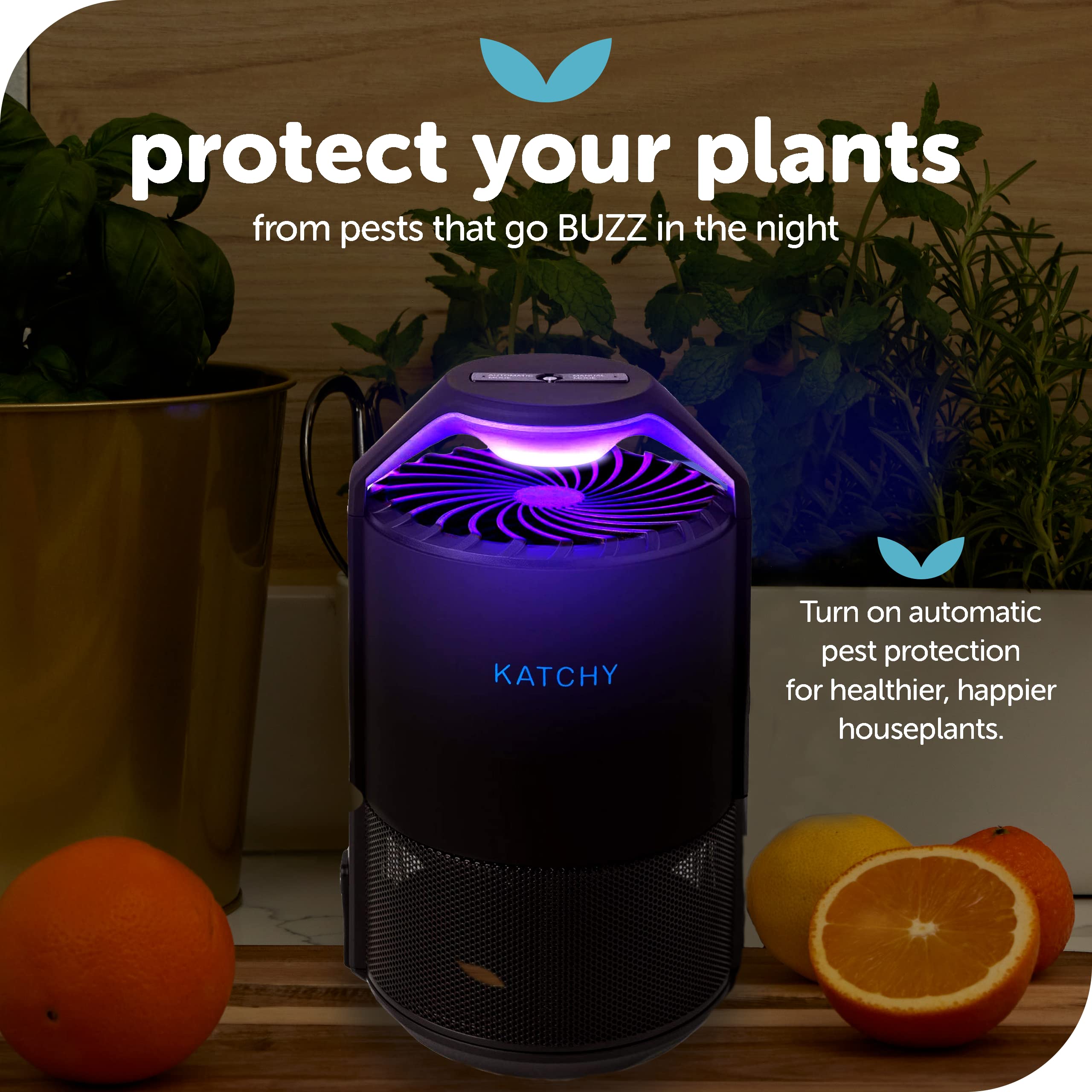 Katchy Midnight Indoor Insect Trap with Automatic Setting - Fan Powered with UV Light