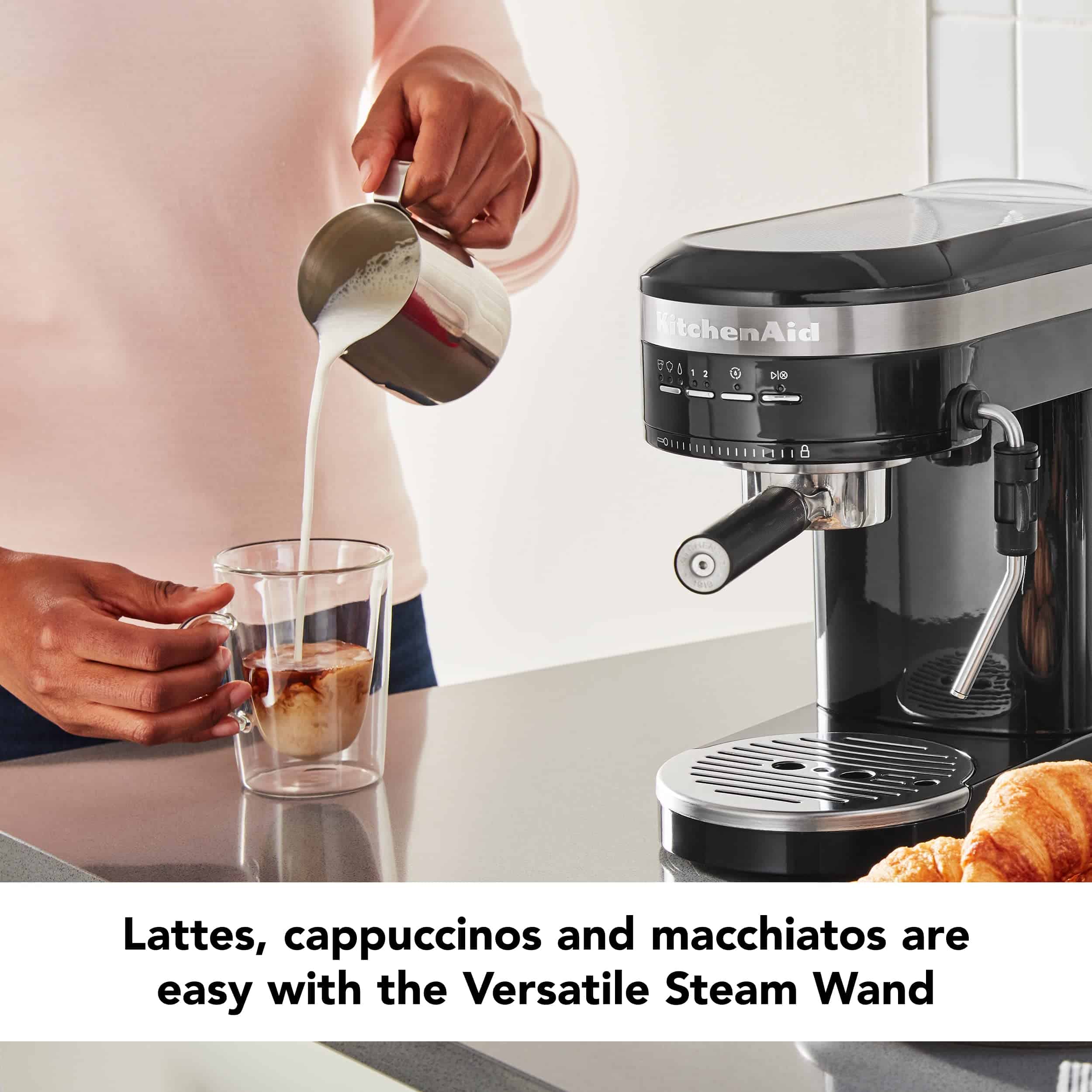 KitchenAid KES6503OB Metal Semi-Automatic Espresso Machine, Black, 1.4 Liters