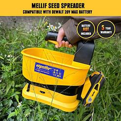 Mellif Cordless Handheld Spreader for Dewalt 20V MAX Battery, Power Fertilizer Spreader Available Year-Round