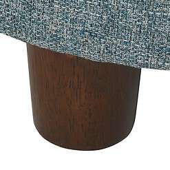 Homepop Home Decor | Upholstered Round Storage Ottoman | Ottoman with Storage for Living Room & Bedroom, Teal Tweed Large