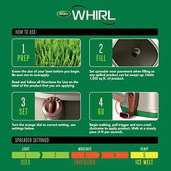 Scotts Whirl Hand-Powered Spreader for Seed, Fertilizer, Salt, Ice Melt, Handheld Spreader Holds up to 1,500 sq. ft. Product