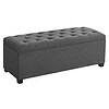 SONGMICS Storage Ottoman Bench, Foot Rest with Legs, 15.7 x 43.3 x 15.7 Inches, Dark Gray
