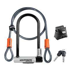 Kryptonite Kryptolok Standard Bike U-Lock with Cable, Heavy Duty Anti-Theft Bicycle U Lock
