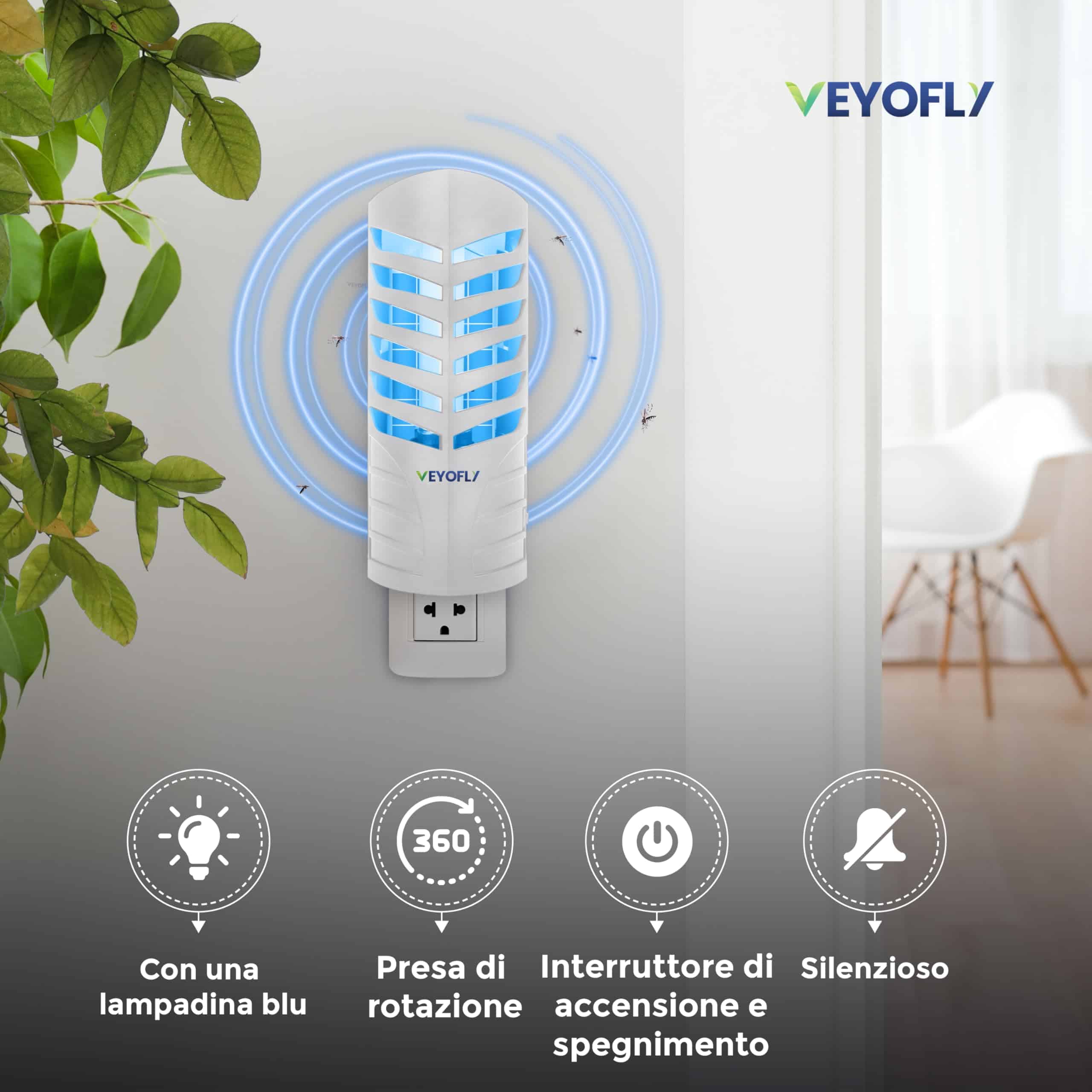 VEYOFLY Fruit Fly Traps for Indoors, Fly Trap Indoor, (2 Device + 6 Refills) Fly Catcher Indoor