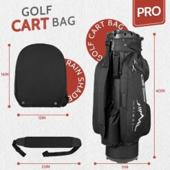 UNIHIMAL 14-Way Golf Cart Bag Pro with Full Length Divider Top, Golf Bag for Men with Handles and Rain Cover