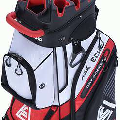 ASK ECHO T-Lock Golf Cart Bag with 14 Way Organizer Divider Top, Premium Cart Bag with Handles and Rain Cover for Men, White