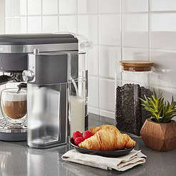 KitchenAid KES6404DG Semi-Automatic Espresso Machine and Automatic Milk Frother Attachment, Charcoal Grey