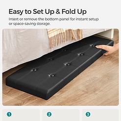 SONGMICS 43 Inches Folding Storage Ottoman Bench, Holds up to 660 lb, Black