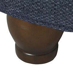 Homepop Home Decor, Large Button Tufted Woven Round Storage Ottoman (Navy Woven)