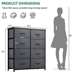 YITAHOME Dresser for Bedroom, Fabric Dresser with 8 Drawers, Tall Dresser, Chest of Drawers for Closet
