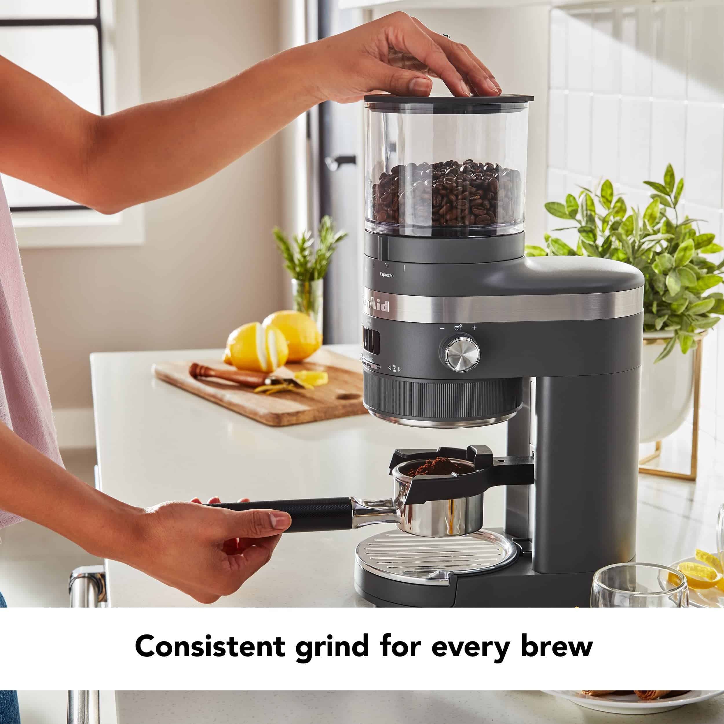 KitchenAid KCG8433DG Burr Coffee Grinder - Matte Charcoal Grey, 10 Oz