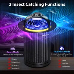 CreateFun Fruit Fly Traps for Indoors, Smart Pro Indoor Insect Traps, One-Click Start with Memory Mode, Black