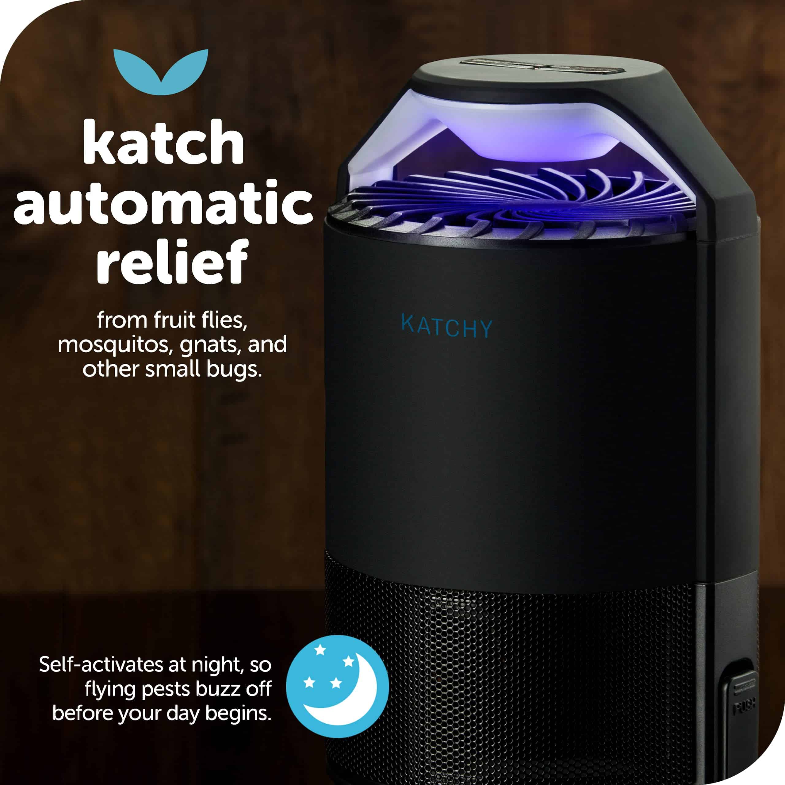 Katchy Midnight Indoor Insect Trap with Automatic Setting - Fan Powered with UV Light