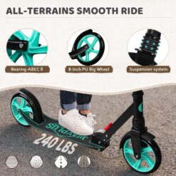 WAYPLUS Kick Scooter for Ages 6+,Kid, Teens & Adults. Max Load 240 LBS. Foldable, Lightweight