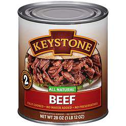 Keystone Meats All Natural Canned Beef 28 Ounce Long Term Shelf Life Emergency Survival Food Canned Meat, Pack of 10