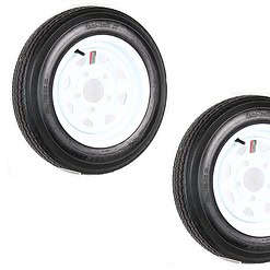 eCustomRim 2-Pack Trailer Tire On Rim 4.80-12 Load C 5 Lug White Spoke Wheel 30660
