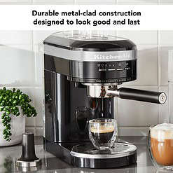 KitchenAid KES6503OB Metal Semi-Automatic Espresso Machine, Black, 1.4 Liters