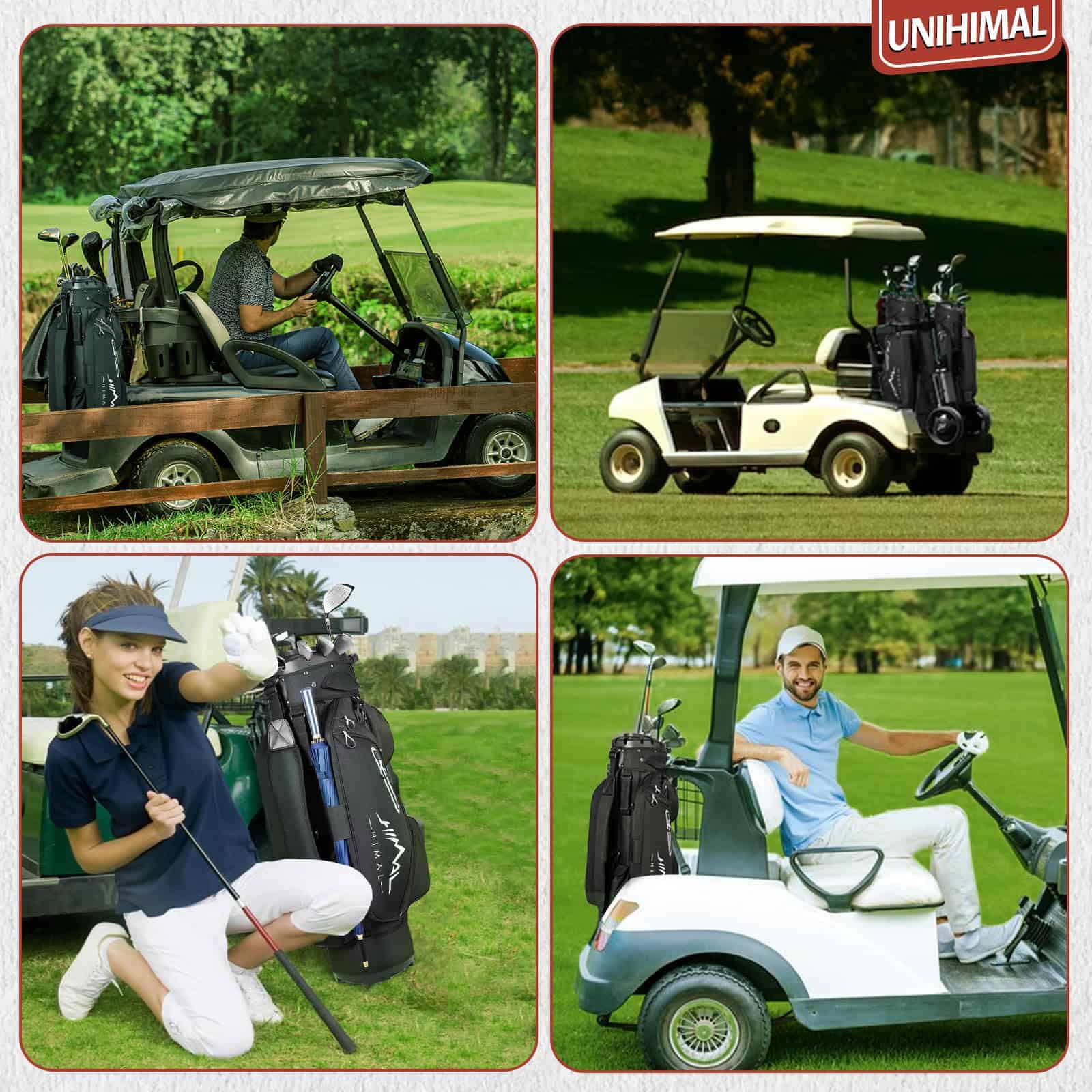 UNIHIMAL 14-Way Golf Cart Bag Pro with Full Length Divider Top, Golf Bag for Men with Handles and Rain Cover