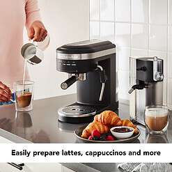 KitchenAid KES6404BM Semi-Automatic Espresso Machine and Automatic Milk Frother Attachment, Black Matte