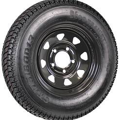 ECustomRim 2-Pack Mounted Trailer Tire Black Spoke Wheel Rim ST175/80D13 C 175/80D13 13 5-4.5