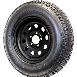 eCustomRim 2-Pack Trailer Tire On Black Wheel Modular Rim ST205/75D15 LRC 5 Lug On 4.5 15 x 5
