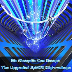 HumiLife Rechargeable Solar Bug Zapper Outdoor & Indoor, 4200V Grid, USB Charging, 5000mAh Battery, Black