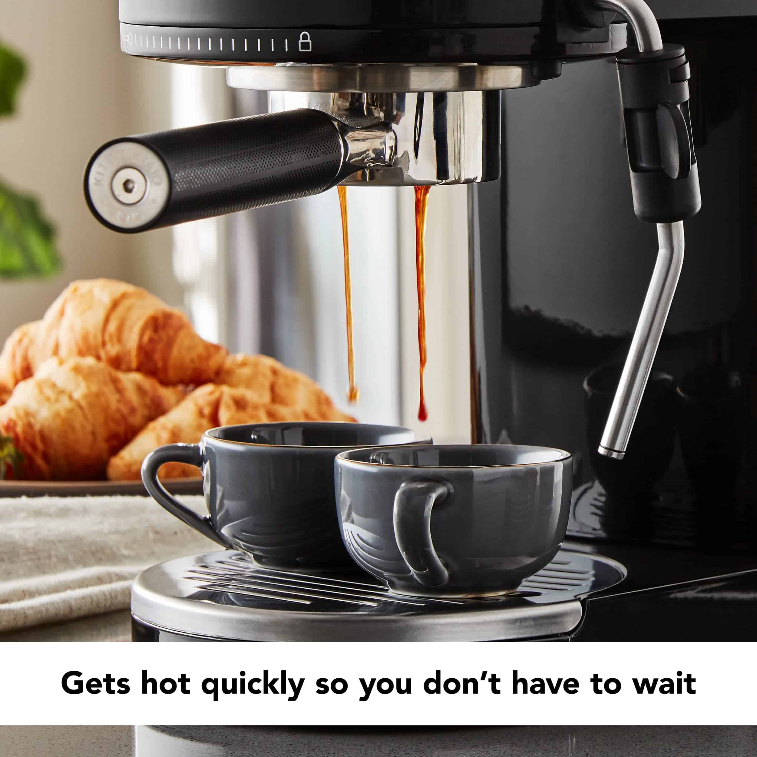 KitchenAid KES6503OB Metal Semi-Automatic Espresso Machine, Black, 1.4 Liters