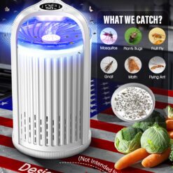 CreateFun Bug Zapper Indoor with Temperature & Humidity Sensor, Fly Trap Indoor, 3-in-1 Fruit Fly Trap, White