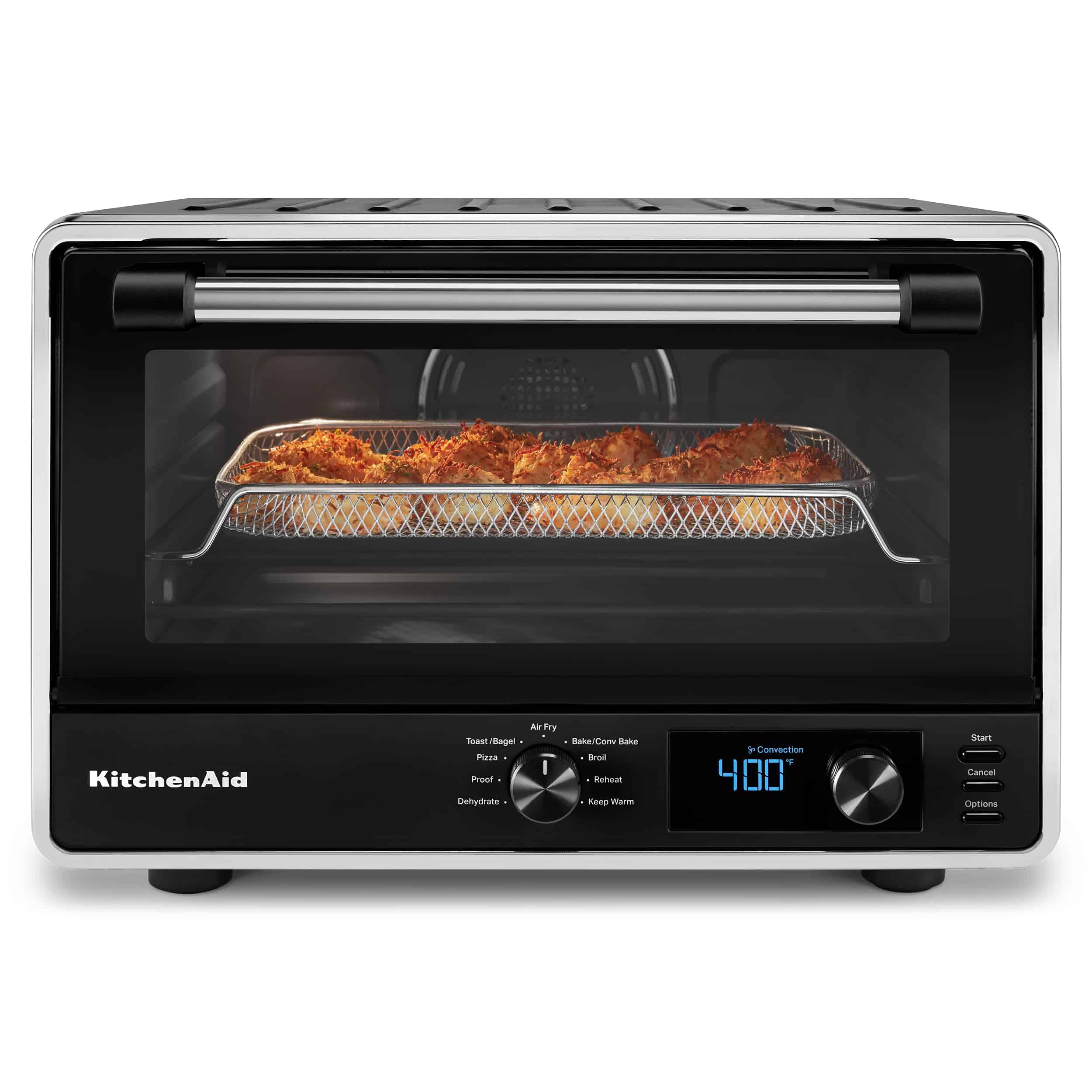 KitchenAid KCO128BM Digital Countertop Oven with Air Fry & Pizza Stone, Black Matte