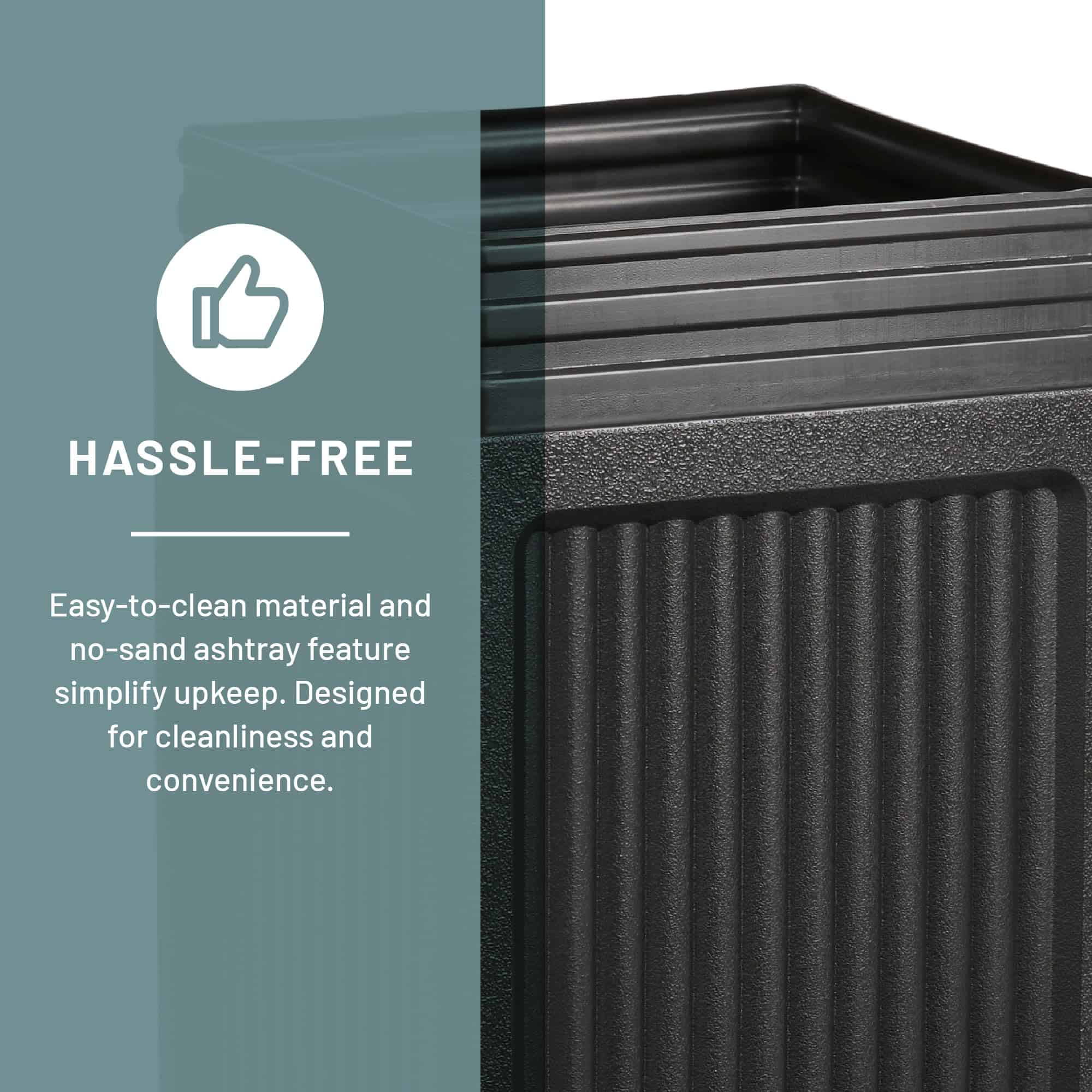 Safco Canmeleon Garbage Can for Indoor and Outdoor Use, Durable & Weather-Resistant Trash Receptacle with Ashtray, 30 Gallons