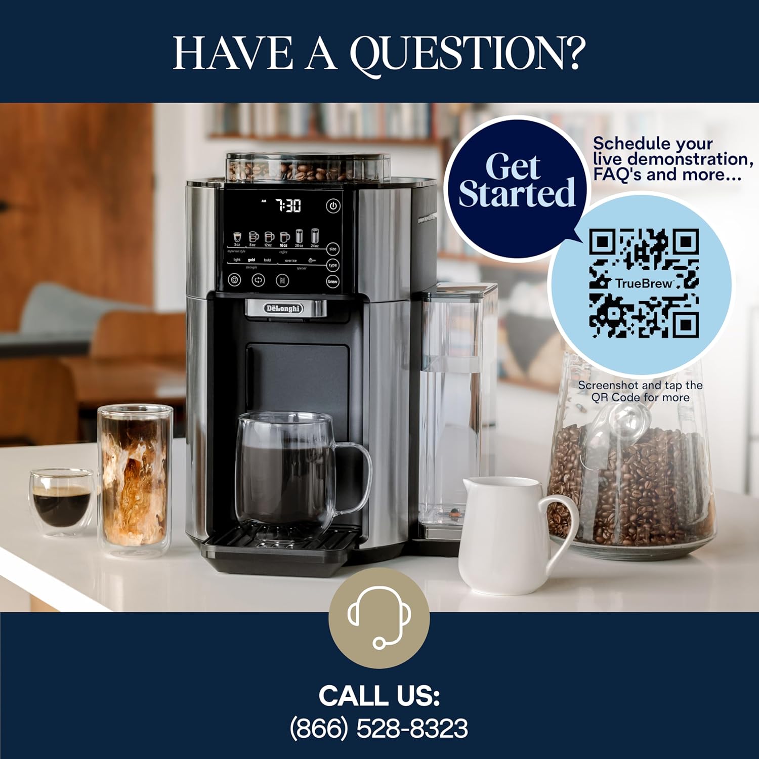 De'Longhi True Brew Drip Coffee Maker, Built in Grinder, Single Serve, 8 oz to 24 oz, Hot or Iced Coffee, Stainless, CAM51025MB - Image 10