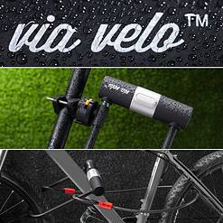 Via Velo Bike U Lock with Cable | Via Velo Heavy Duty Anti-Theft Bicycle U Lock Sold Secure Silver 15mm Shackle Inner Dim 9 x 4.5 in