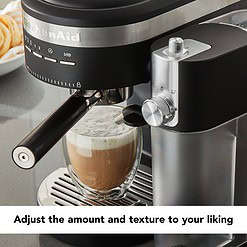 KitchenAid KES6404BM Semi-Automatic Espresso Machine and Automatic Milk Frother Attachment, Black Matte