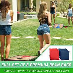 GoSports Classic Cornhole Sets – Choose 4'x2' or 3'x2' - Includes 8 Bean Bags, Travel Case and Game Rules (Choice of Style)