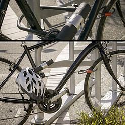 Via Velo Bike U Lock with Cable | Via Velo Heavy Duty Anti-Theft Bicycle U Lock Sold Secure Silver 15mm Shackle Inner Dim 9 x 4.5 in