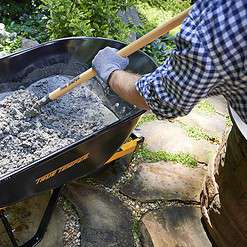 True Temper R6STFFEC 6 Cu. Ft Steel Tray Wheelbarrow with Never Flat Tire & Steel Handles, Black