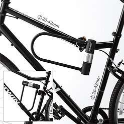 Via Velo Bike U Lock with Cable | Via Velo Heavy Duty Anti-Theft Bicycle U Lock Sold Secure Silver 15mm Shackle Inner Dim 9 x 4.5 in