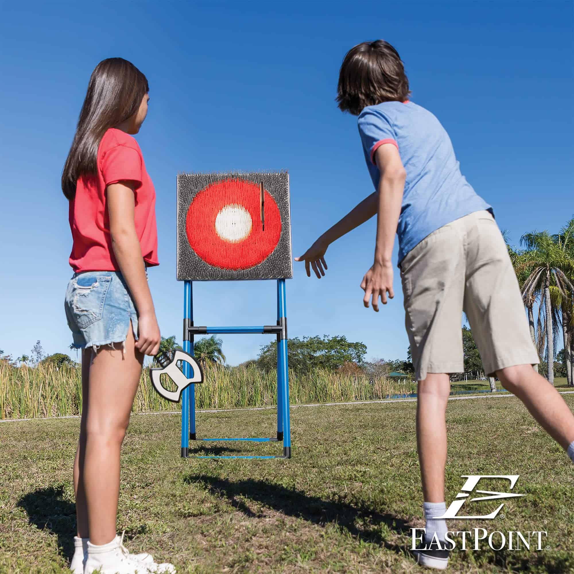 Eastpoint Axe Throw & Lawn Dart Target Sets - Bristle Axe Throwing Target & 2-in-1 Combo Backyard Game