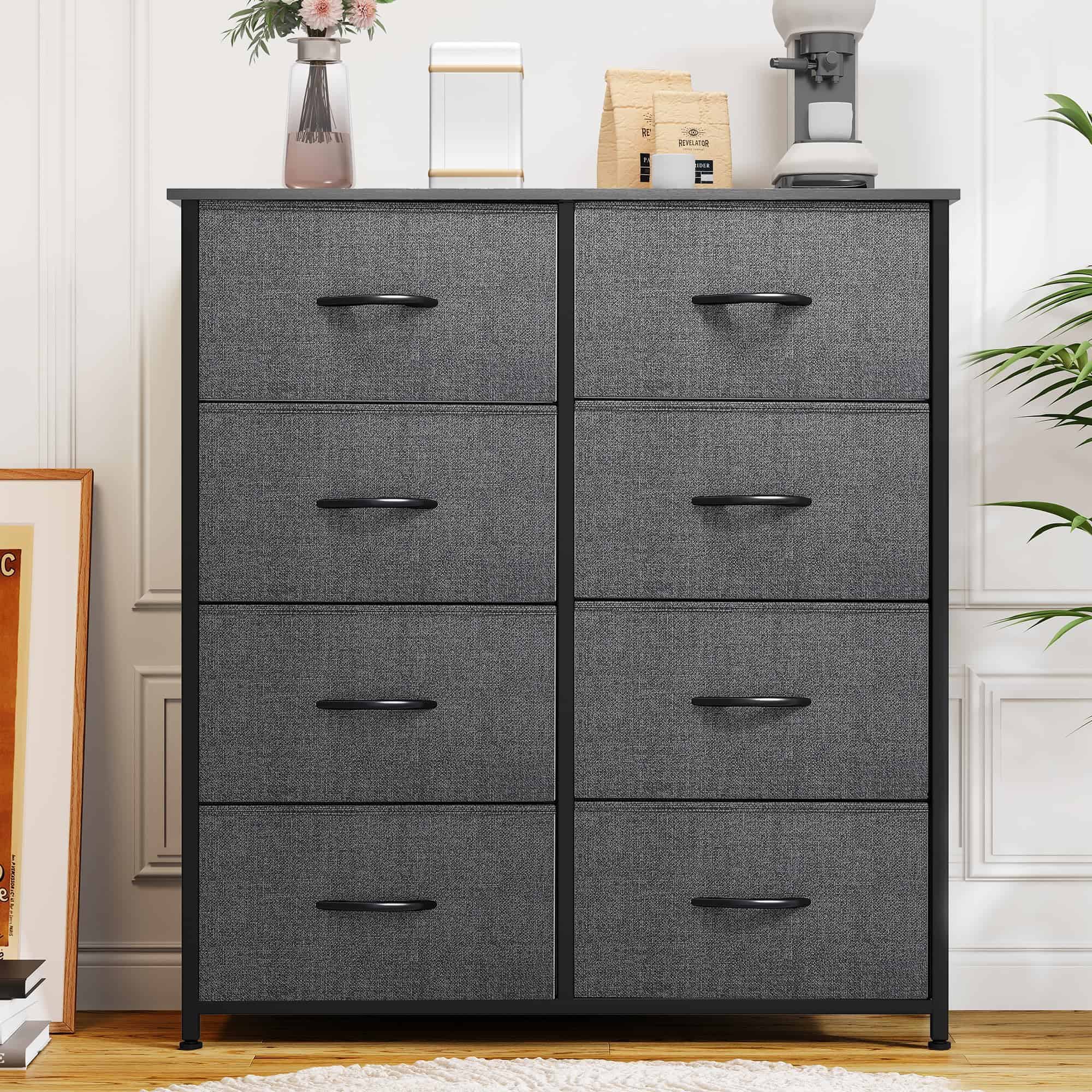 YITAHOME Dresser for Bedroom, Fabric Dresser with 8 Drawers, Tall Dresser, Chest of Drawers for Closet