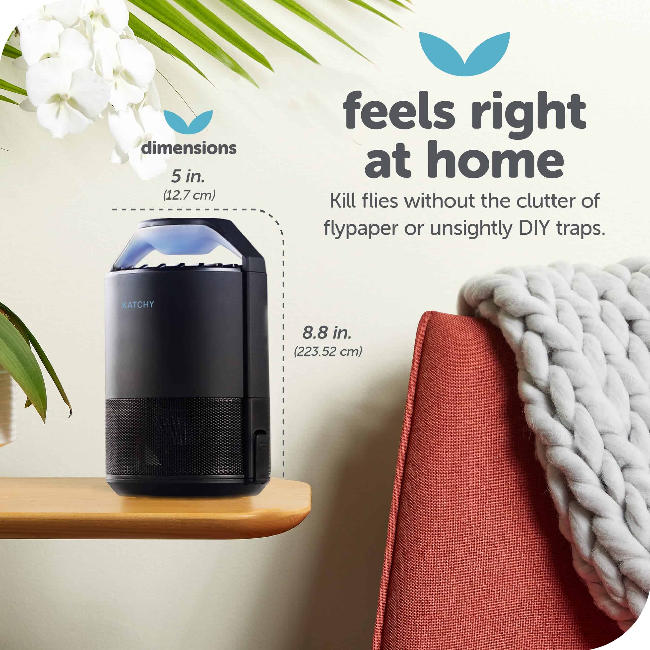 Katchy Midnight Indoor Insect Trap with Automatic Setting - Fan Powered with UV Light