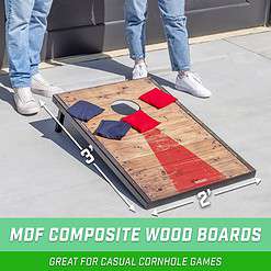 GoSports Classic Cornhole Sets – Choose 4'x2' or 3'x2' - Includes 8 Bean Bags, Travel Case and Game Rules (Choice of Style)