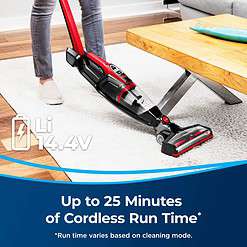 BISSELL 3079 Featherweight Cordless XRT 14.4V Stick Vacuum, Black, Red