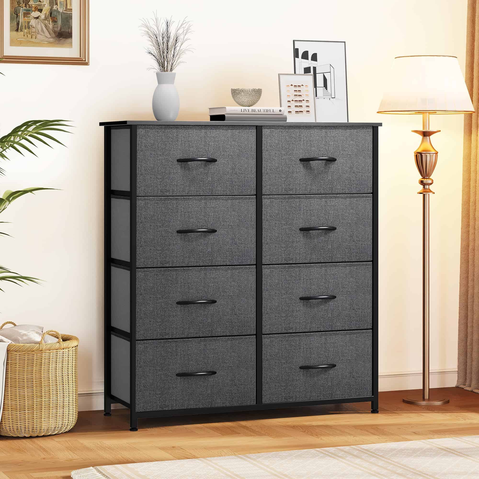 YITAHOME Dresser for Bedroom, Fabric Dresser with 8 Drawers, Tall Dresser, Chest of Drawers for Closet