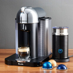 Nespresso by Breville VertuoLine Chrome Coffee and Espresso Machine with Aeroccino Frother